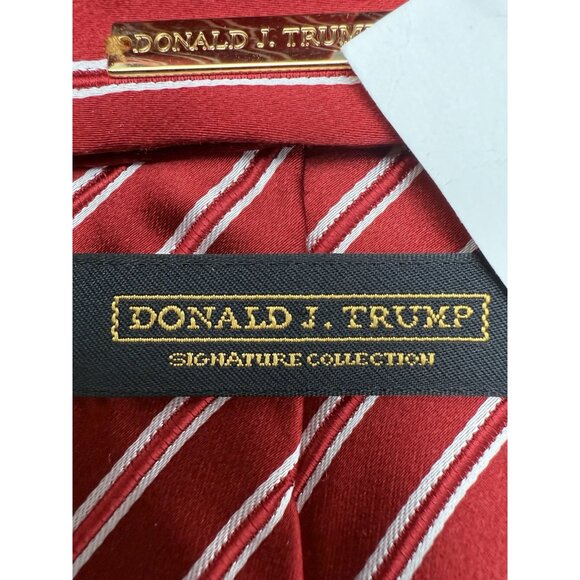 DONALD J TRUMP MEN'S TIE RED/STRIPED WIDTH: 3.5” LENGTH: 59.5” - Picture 4 of 6